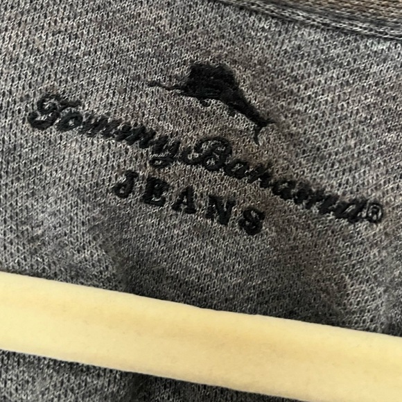 Dark Grey Tommy Bahamas Quarter Zip - Picture 3 of 3
